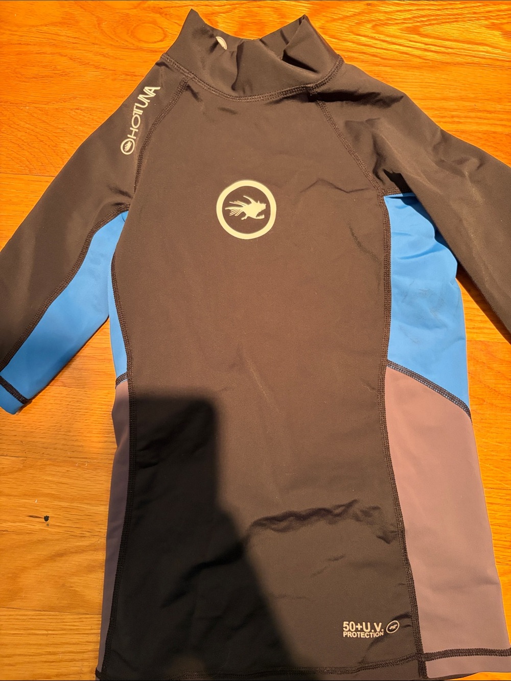 Kids' Black & Blue Rashguard Swim Top - UV Protection